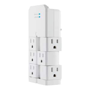 6-Outlet Pro Surge Protector Tap with Swivel Outlets, White
