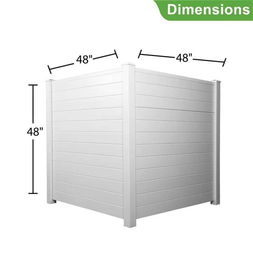 4ft x 4ft White Vinyl No-Dig Privacy Fence Panels