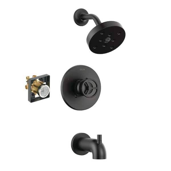 Delta Trinsic Single-Handle 1-Spray Tub and Shower Faucet in Matte Black (Valve Included)