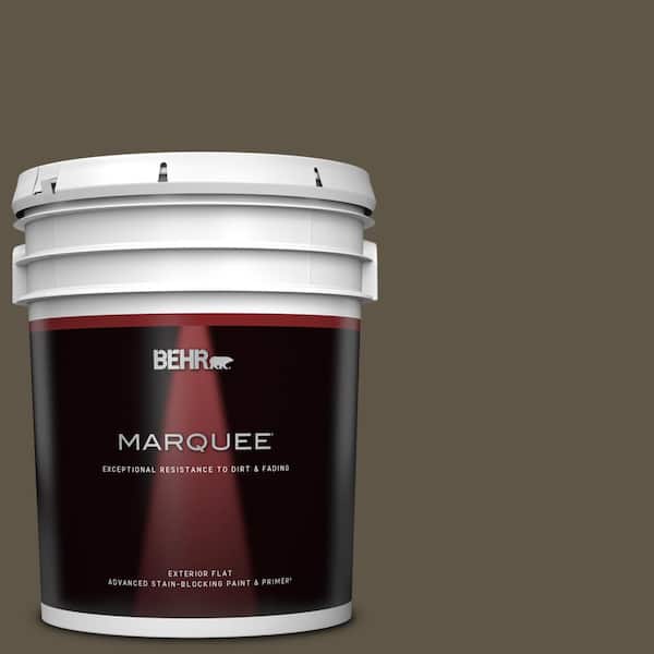 BEHR MARQUEE 5 gal. #710D-7 Chocolate Cupcake Flat Exterior Paint & Primer