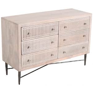 Danielle Brushed Ivory 6 Drawers 48 in. Dresser