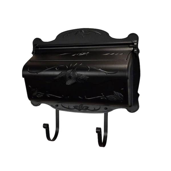 Unbranded Floral Black Wall Mount Horizontal Mailbox