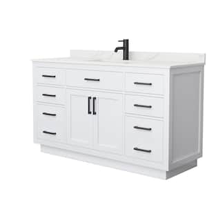 Beckett TK 60 in. W x 22 in. D x 35 in. H Single Bath Vanity in White with Giotto Quartz Top