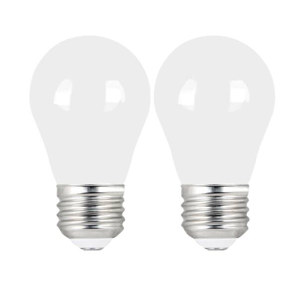Feit Electric 60 Watt Equivalent A15 Dimmable Filament Cec Title 20 90 Cri White Glass Led Ceiling Fan Light Bulb Soft 2 Pack Bpa1560w927cafil2 Rp The Home Depot - What Kind Of Bulb For Ceiling Fan