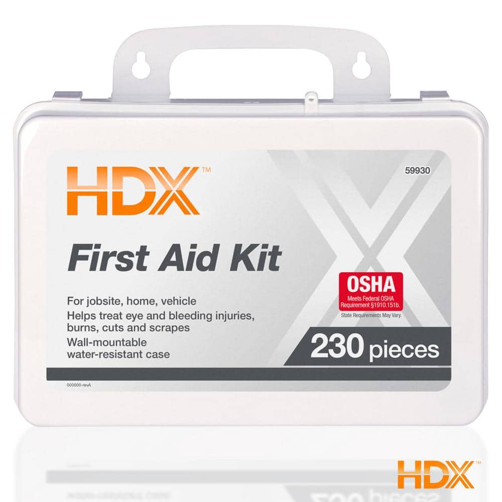 HDX 230-Piece Plastic OSHA First Aid Kit 59930 - The Home Depot