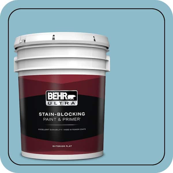 BEHR ULTRA 5 gal. #S460-3 Blue Echo Flat Exterior Paint & Primer