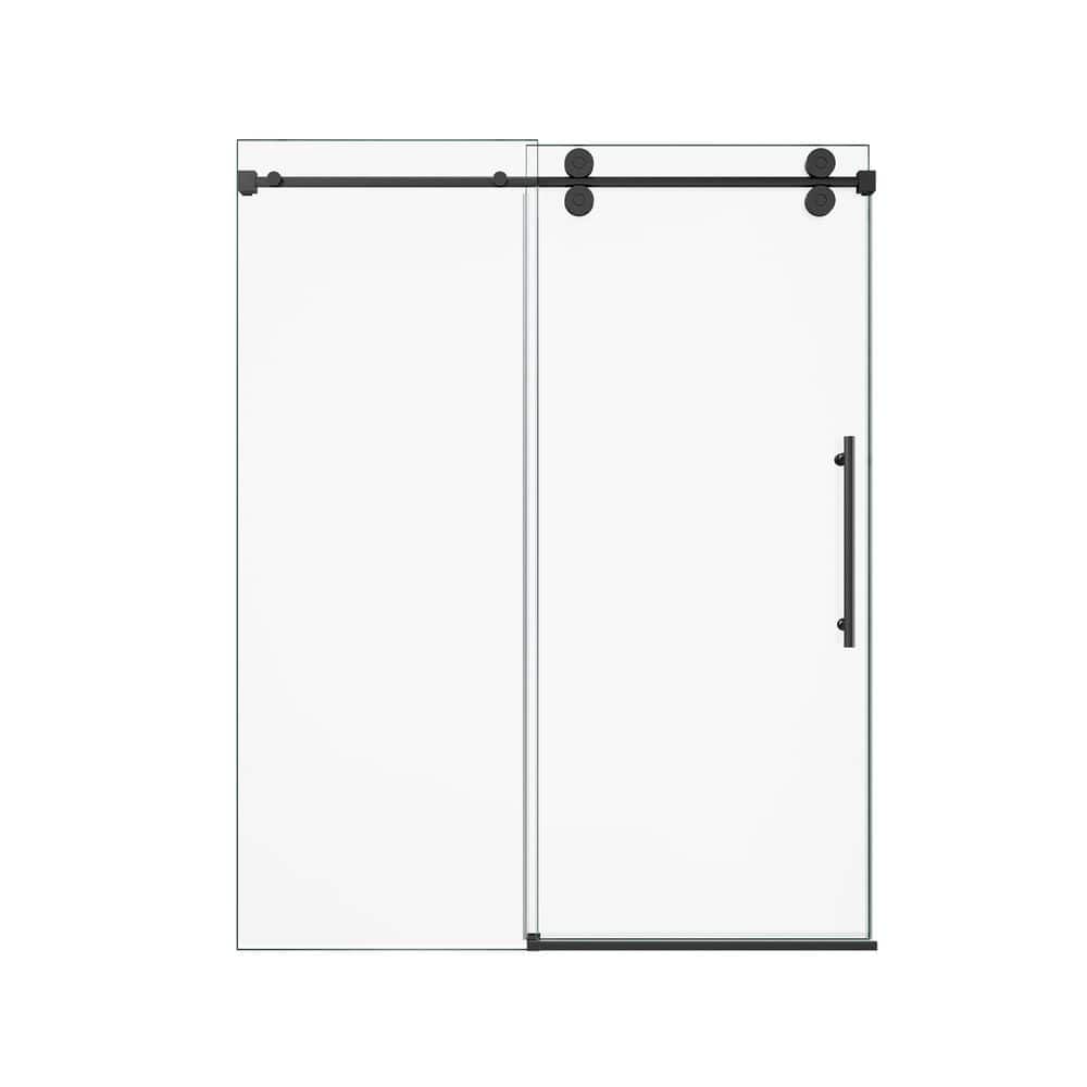 44 in.-48 in. W x 76 in. H Frameless Single Sliding Shower Door-5/16 in. Tempered Glass, Bypass Design with Matte Black price history on PriceWatchPro