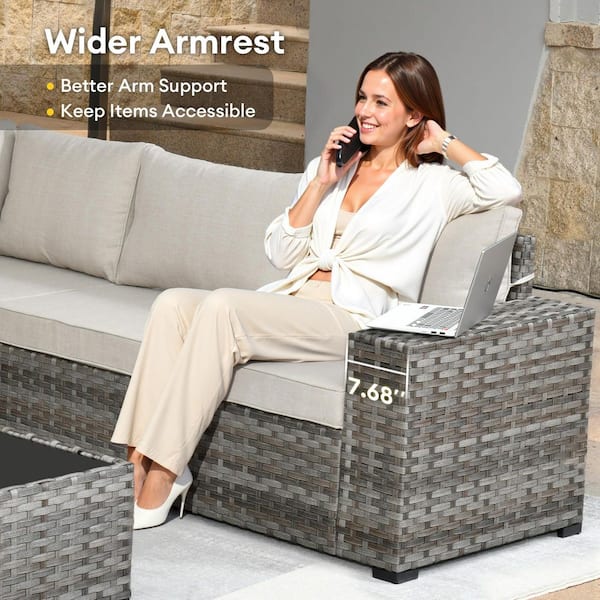 HOOOWOOO Howell 9-Piece Wicker Outdoor Furniture Patio