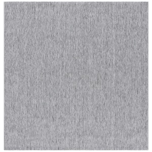 Sisal All-Weather Dark Gray  7 ft. x 7 ft. Solid Woven Indoor/Outdoor Square Area Rug