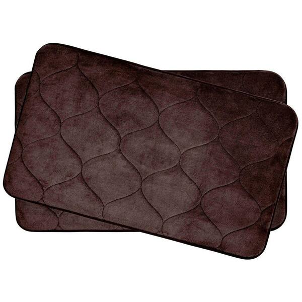 BounceComfort Palace Espresso 17 in. x 24 in. Memory Foam Bath Mat Set (2-Piece)