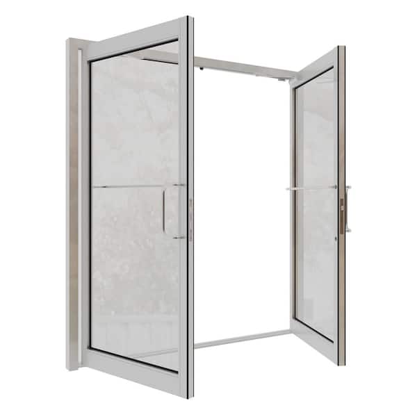 TEZA DOORS Teza 72 in. x 84 in. Silver Aluminum Prehung Commercial