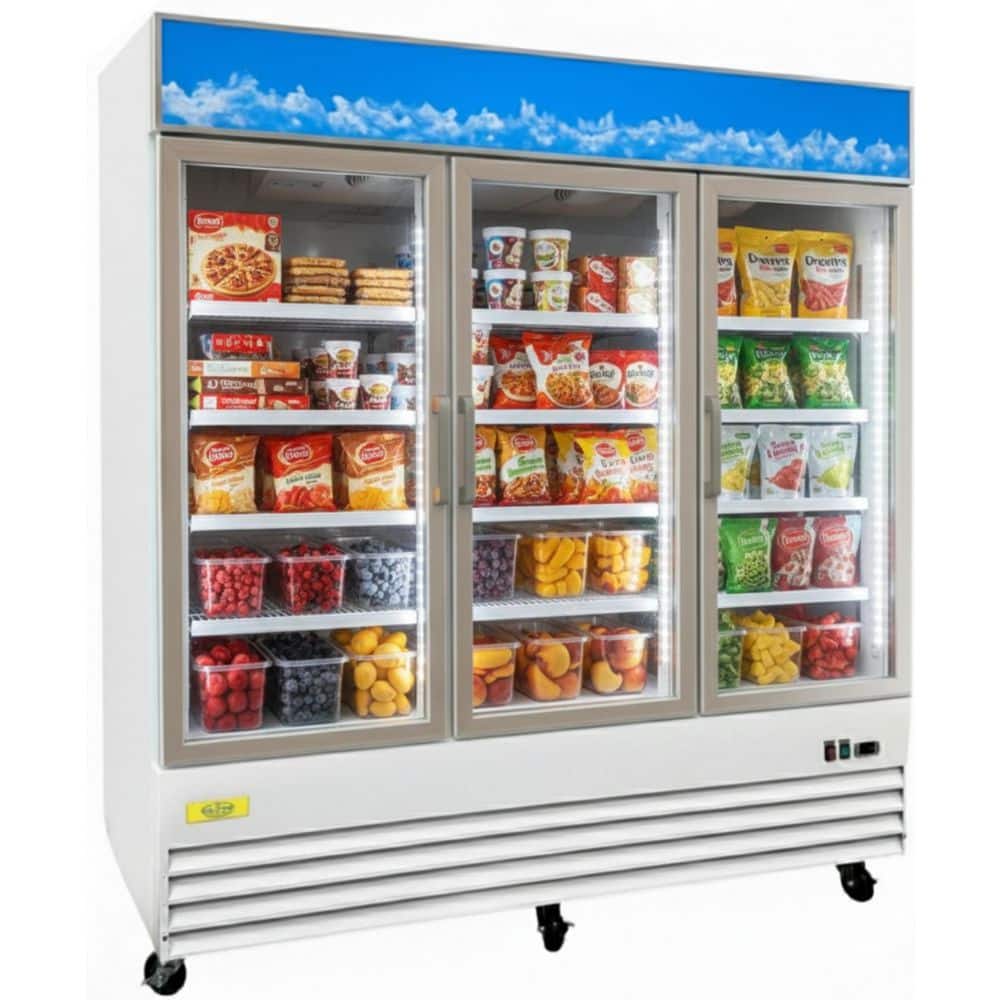79.5 in. 52 cu. ft. NSF 3-Glass Door Freezer ED1.9S in White