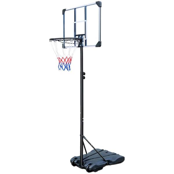 Huluwat 5.6 ft. to 7 ft. H Adjustment Portable Poolside Basketball Hoop Goal 32 in. Backboard, with Easy Rolling Wheels