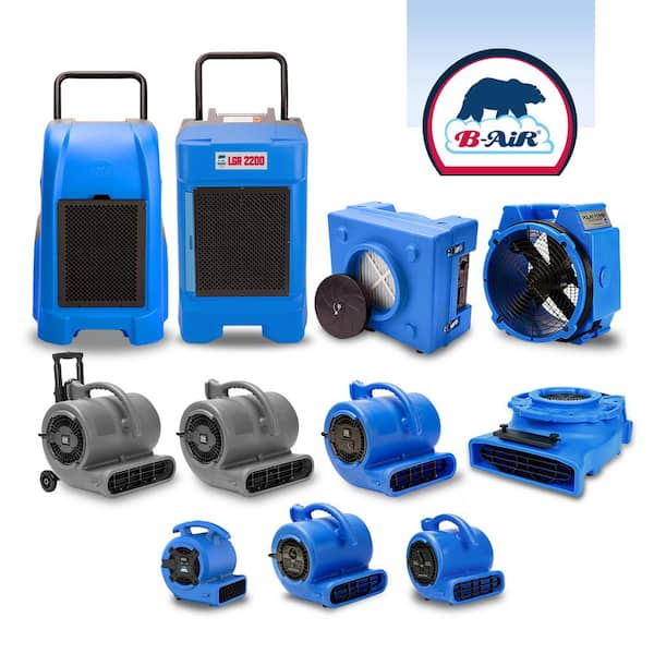 B-Air 1/8 HP Air Mover Carpet Dryer Floor Blower Fan for Home Use in Blue  BA-VP-15-BL - The Home Depot