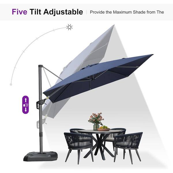 9 purple patio umbrella LEAF Outdoor 9' x 9' Square All-Weather Light Grey Sturdy fiberglass frames and water EliteShade Purple Replacement Canopy for