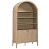 MODWAY Nolan 74.1 in. Tall Light Oak Medium Density Fiberboard 4 Shelf Accent Bookcase with Storage EEI-7169-LOA
