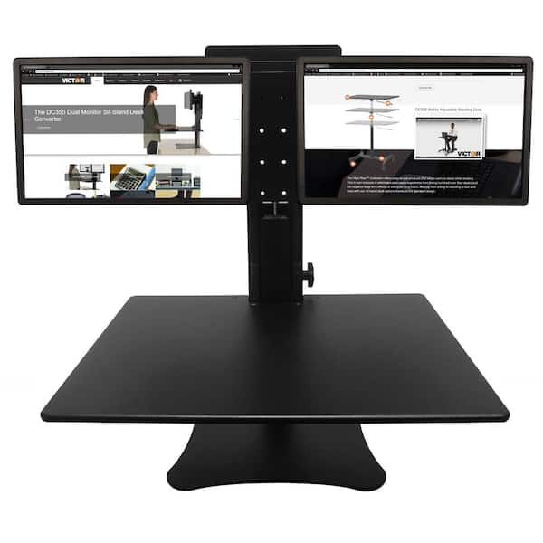 Victor Technology Manual Dual Monitor Standing Desk Dc350 The Home Depot