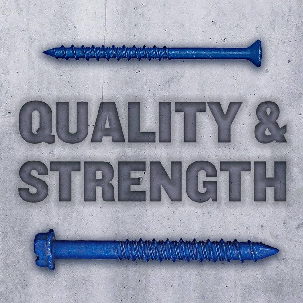 Blue Hex Washer Head Concrete Anchors 1/4 in. x 3-1/4 in. 150CT