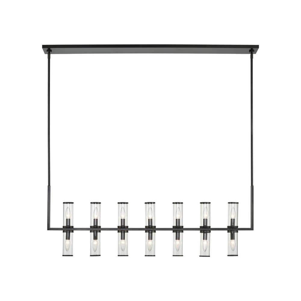Urban Bronze and Polished Nickel 47" LED Glass Pendant Light