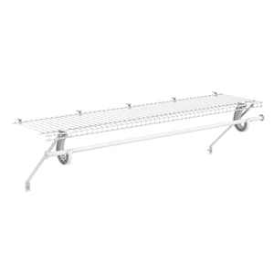 SuperSlide 48 in. W x 12 in. D White Steel Wire Closet Shelf with Closet Rod