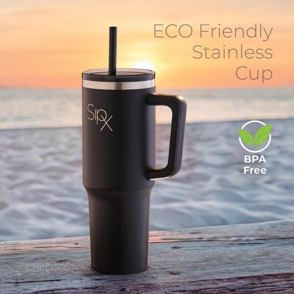 40 oz. - Black, Stainless Steel Insulated Tumbler with Handle and