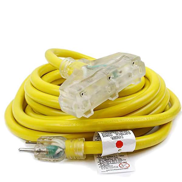 25 ft. 12/3 Multi-Outlet (3) Electric Extension Power Cord Cable Indoor Outdoor