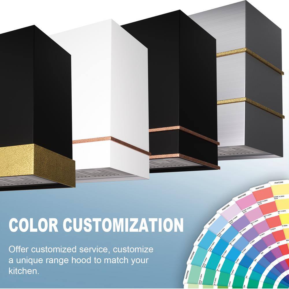 36'' Black and Copper Stainless Steel Wall Range Hood