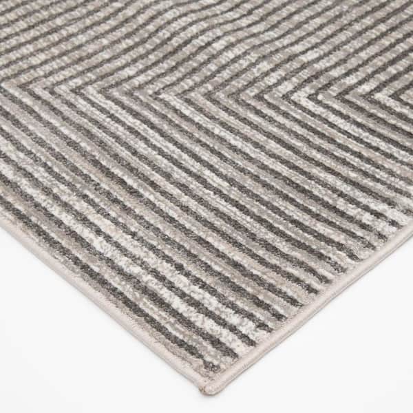 Kurdamir Revin Pumice/Seamist 9 in. x 26 in. Woven Polypropylene Stair Tread Cover (Set of 1)