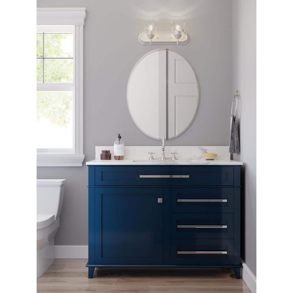Brushed Nickel 2-Light Vanity Light with Clear Glass Shades