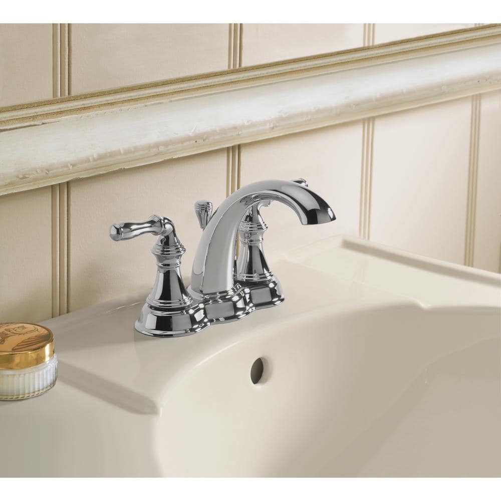Devonshire Polished Chrome 4" Centerset Bathroom Faucet with Pop-Up Drain