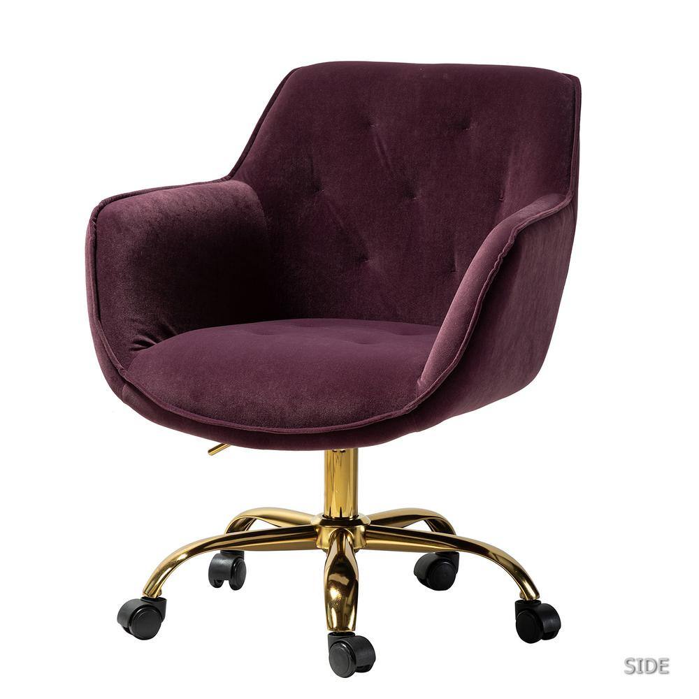 purple desk chair no wheels