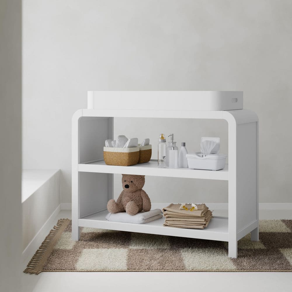 Santos White Changing Table with Removable Changing Table Topper