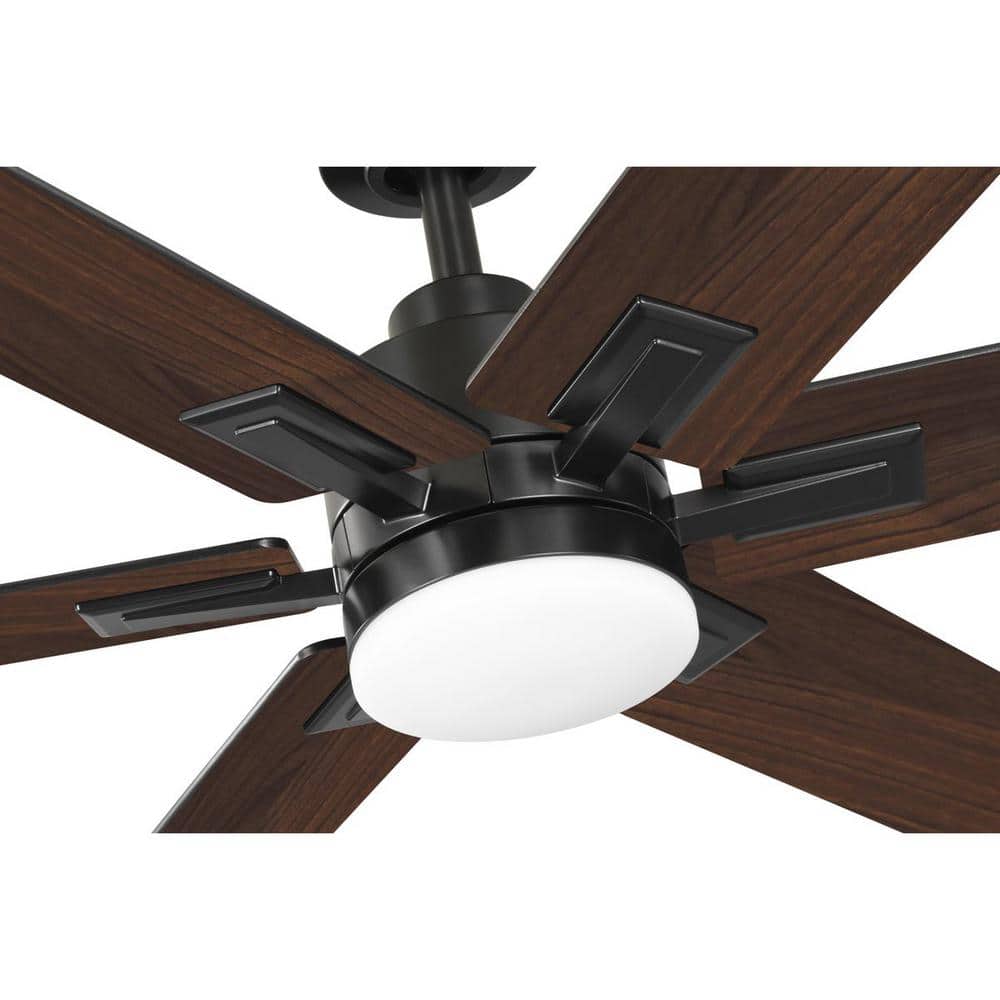 60" Matte Black and Charcoal LED Ceiling Fan with Remote