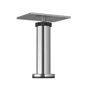 BORSA Series 4 in. (100 mm) Chrome Stainless Steel Round Furniture Leg with Levelling Glide