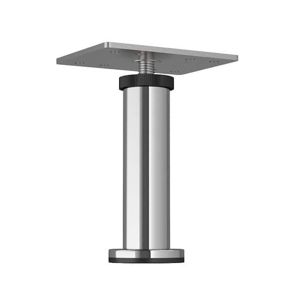 Richelieu Hardware BORSA Series 4 in. (100 mm) Chrome Stainless Steel Round Furniture Leg with Levelling Glide