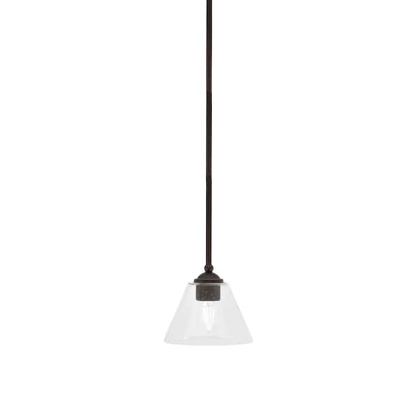 Unbranded Clevelend 100-Watt 1-Light Brown Pendant Mini Pendant Light with Clear Bubble Glass Shade and Light Bulb Not Included