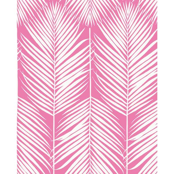NextWall Pink Palm Silhouette Vinyl Peel and Stick Wallpaper Roll (Covers 30.75 sq. ft.)