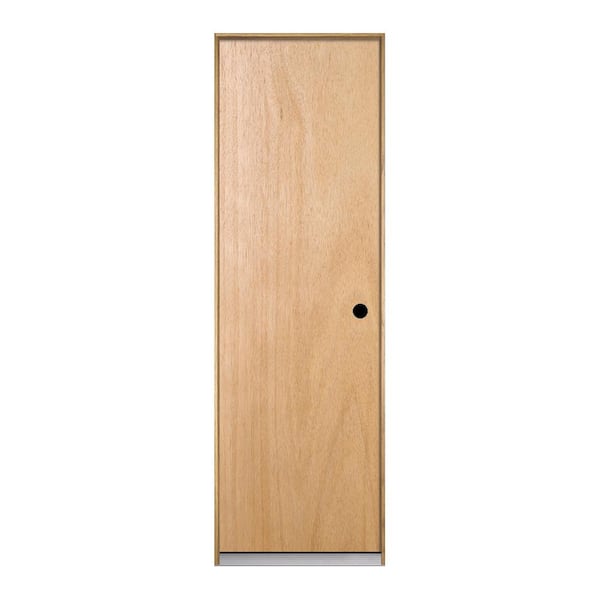 JELD-WEN 36 in. x 80 in. Unfinished Left-Hand Flush Solid Core Hardwood Single Prehung Interior Door