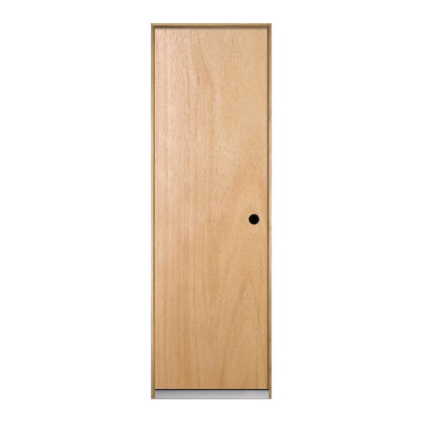 JELD-WEN 24 in. x 80 in. No Panel Unfinished Left-Hand Flush Hardwood Single Prehung Interior Door