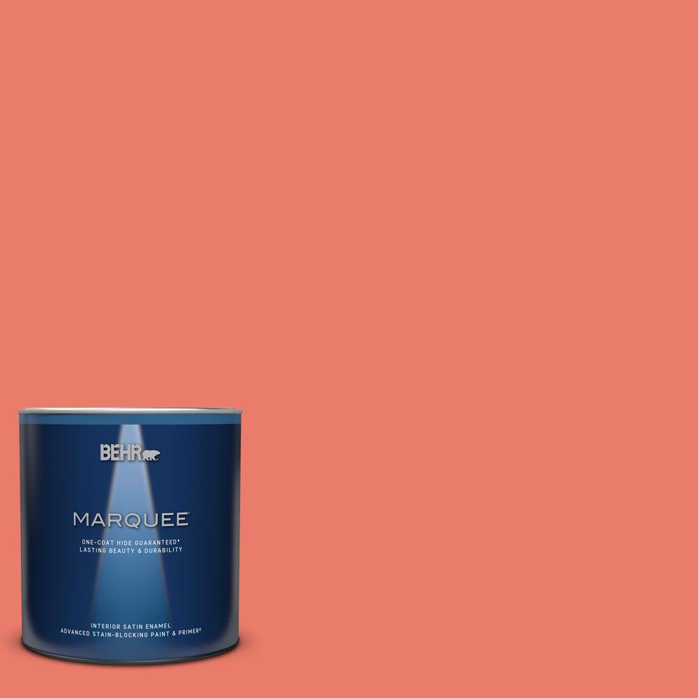 1 qt. #180B-5 Cool Lava Satin Enamel Interior Paint & Primer