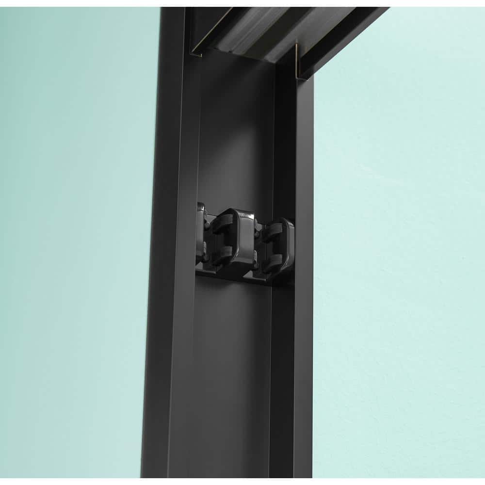 60" Matte Black Aluminum Framed Double Sliding Shower Door