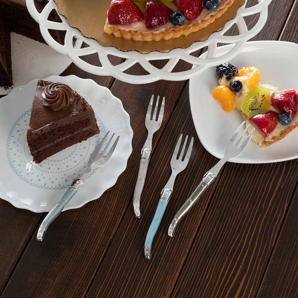 French Home Laguiole Cake Forks with Mother of Pearl Handles, 4-Piece Set (Set of 4)