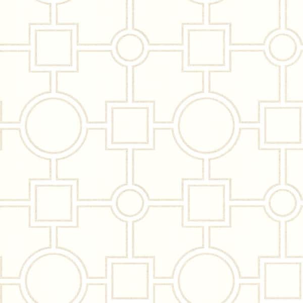 Brewster Geovine Beige Geometric Beige Wallpaper Sample