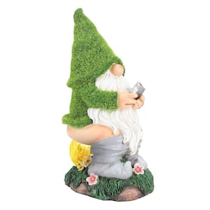 10.24 in. Resin Gnome Garden Decoration Solar Light Sculpture Figurine Statue Outdoor Gift