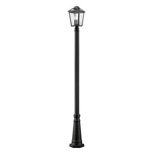 Bayland 111.25 in. 3-Light Black Aluminum Hardwired Outdoor Weather Resistant Post Light Set with No Bulbs Included