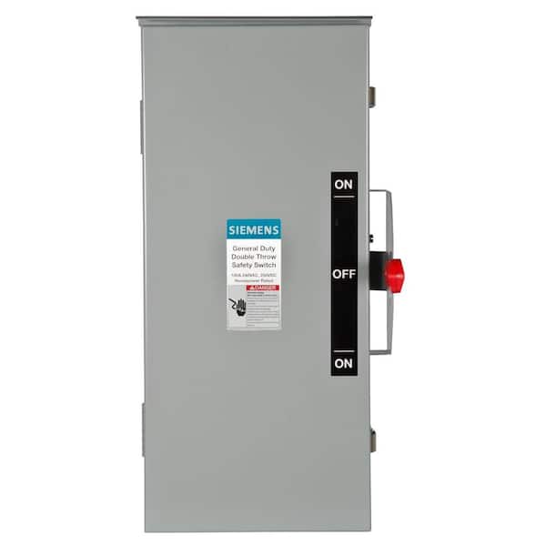 Siemens General Duty Double Throw 100 Amp 240-Volt 3-Pole Outdoor Non-Fusible Safety Switch