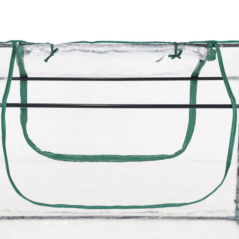Clear PVC and Galvanized Steel Raised Garden Bed with Cover