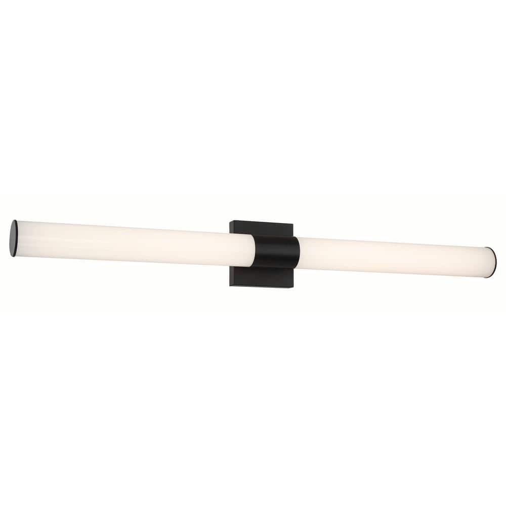Vantage 36 in. 1-Light Black LED Vanity Light Bar with White Acrylic Shade price history on PriceWatchPro