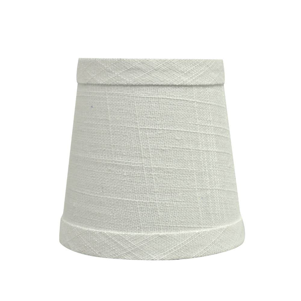 Off-White Linen Empire Chandelier Lamp Shades, 4" Set of 5