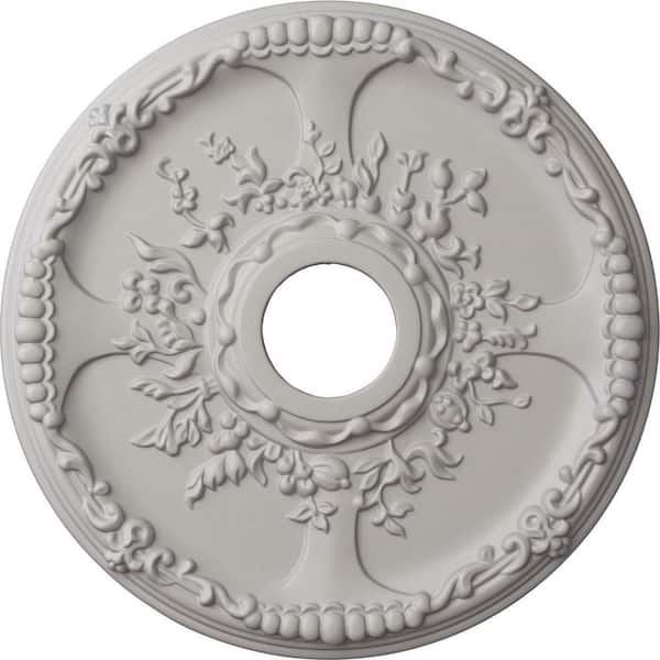Ekena Millwork 1-3/8 in. x 18 in. x 18 in. Polyurethane Antioch Ceiling Medallion, Ultra Pure White